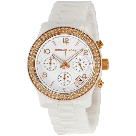 white watch michael kors|michael kors white ceramic watch.